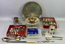 MIXED EPNS WARE & CUTLERY - lot includes an EP tankard made with the metal from HMS Howe, two odd