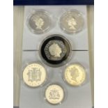 SILVER PROOF COINS (6) - by the Royal Mint to include a 2007 Alderney 5 pounds, 1994 Jamaica $25,