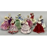 ROYAL WORCESTER & ROYAL DOULTON LADY FIGURINES - 6 & 10 respectively, the Worcester from 'The