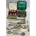 CASED & LOOSE EPNS & WHITE METAL CUTLERY and a 1937 Coronation souvenir tin from Rowntree & Co,