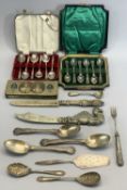 CASED & LOOSE EPNS & WHITE METAL CUTLERY and a 1937 Coronation souvenir tin from Rowntree & Co,