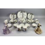 JAPANESE PORCELAIN 'LUCKY TEAWARE', Chinese covered mugs, two Coalport lady figurines and a Lilliput