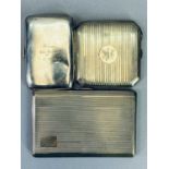 BIRMINGHAM SILVER CIGARETTE CASES (3) - to include a rectangular example with presentation