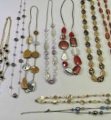 COSTUME JEWELLERY NECKLACES - a colourful mixed quantity and a 2007 diamond wedding crown by the