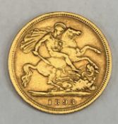 VICTORIA VEILED HEAD GOLD HALF SOVEREIGN 1893