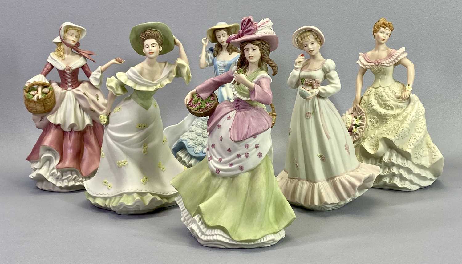 WEDGWOOD FINE PORCELAIN LADY FIGURINES (6) - to include Rose, Iris, Cherry, Lily, Primrose and