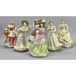 WEDGWOOD FINE PORCELAIN LADY FIGURINES (6) - to include Rose, Iris, Cherry, Lily, Primrose and