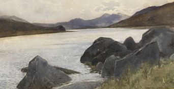 CARLETON GRANT watercolour - Snowdon from Capel Curig with Llyn Mymbyr to the foreground, signed and