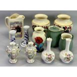 MIXED COLLECTABLE VASES & JUGS GROUP - to include 'Old Court' ware, Croft china, Denby stoneware,