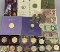 FESTIVAL OF BRITAIN, vintage coinage and banknotes, commemorative crowns collection to include two