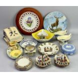 ART DECO & LATER CABINET & TABLEWARE to include cheese dish and cover, Masons cups and saucers,
