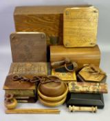 TREEN - a large assortment to include jewellery and stationery boxes, love spoon ETC