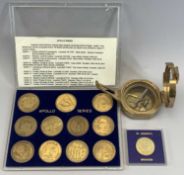 MIXED COIN, MEDALLION & COMPASS GROUP - to include a Queen Elizabeth II 2002 Golden Jubilee coin,