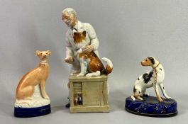 ORNAMENTAL POTTERY DOG FIGURINES (3) - to include a Royal Doulton 'Thanks Doc' HN2731 vet with