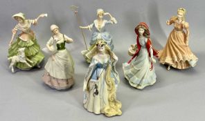 WEDGWOOD/DANBURY MINT FINE PORCELAIN LADY FIGURINES (6) - to include Cinderella, The Goose Girl,