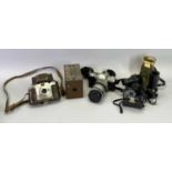 VINTAGE & LATER CAMERAS & SCOPES - to include a Kodak No 2 brownie, Pentax MZ-50, Prontor-S, Kowa