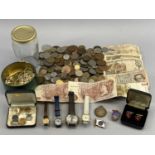 VINTAGE COINAGE, BANK NOTE & OTHER COLLECTABLE GROUP - the coins and bank notes mainly