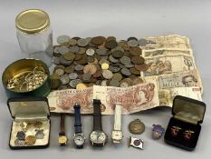 VINTAGE COINAGE, BANK NOTE & OTHER COLLECTABLE GROUP - the coins and bank notes mainly