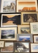 PAINTINGS & PRINTS ASSORTMENT - to include TINA HOLLEY print - Snowdonia, HEATON COOPER print, a
