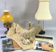 MIXED COLLECTABLES GROUP - to include fox fur and other stoles, Quartz chime strike Anniversary