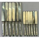 SPANISH 900 STANDARD SILVER HANDLED KNIVES (12) - consisting 6 dinner knives, 23.5cms L and 6