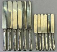 SPANISH 900 STANDARD SILVER HANDLED KNIVES (12) - consisting 6 dinner knives, 23.5cms L and 6