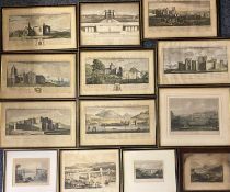 ANTIQUE ENGRAVINGS - a fine assortment of mainly North Wales including a set of 7 iconic sites,