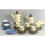 CARLTON WARE MID-CENTURY - 13 piece part coffee set and two Art Deco style trios