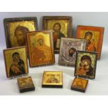 REPRODUCTION BYZANTINE ART ICONS (10) - having both painted and printed examples with gold leaf