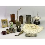 MIXED COLLECTABLES GROUP - to include bamboo brush pots, Quartz carriage clock, cloisonne vase,