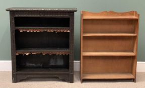 VINTAGE BOOKCASES (2), a carved front example, 103cms H, 92cms W, 31cms D and the other light