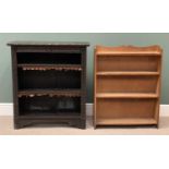 VINTAGE BOOKCASES (2), a carved front example, 103cms H, 92cms W, 31cms D and the other light