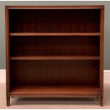 REPRODUCTION MAHOGANY BOOKCASE having three shelves, 95cms H, 92cms W, 24cms D