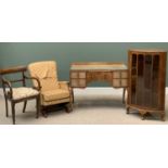 VINTAGE FURNITURE ASSORTMENT to include walnut dressing table, 84cms H, 106cms W, 56cms D,