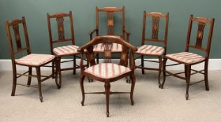 VINTAGE CHAIR ASSORTMENT (6) to include four dining chairs, a carver and a corner chair, all fine