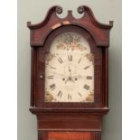 VICTORIAN MAHOGANY LONGCASE CLOCK with painted dial and eight day movement by David Jones, Bangor