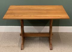 MODERN PINE REFECTORY TYPE TABLE (Ariston of London?), 76cms H, 121cms W, 77cms D