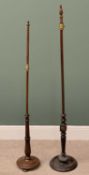 TWO ANTIQUE POLESCREEN BASES, 149cms H the tallest