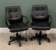 MODERN OFFICE CHAIRS, two similar, 99cms H, 55cms W, 45cms D