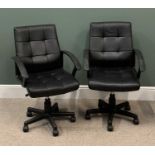 MODERN OFFICE CHAIRS, two similar, 99cms H, 55cms W, 45cms D