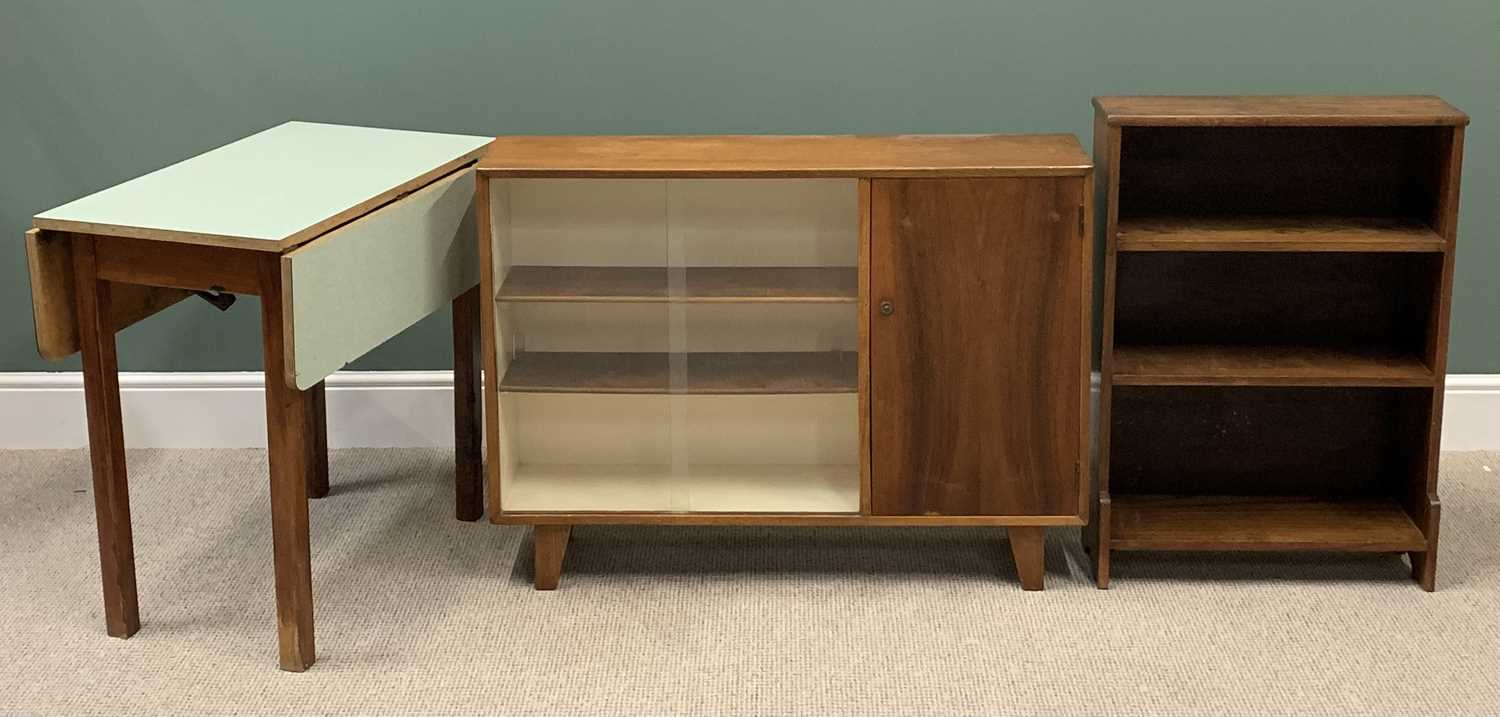 FURNITURE ASSORTMENT (3) to include a modern pine bookcase cupboard with two glazed doors and