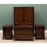 STAG MINSTREL BEDROOM FURNITURE to include two door wardrobe, 178cms H, 127cms W, 61cms W, multi-