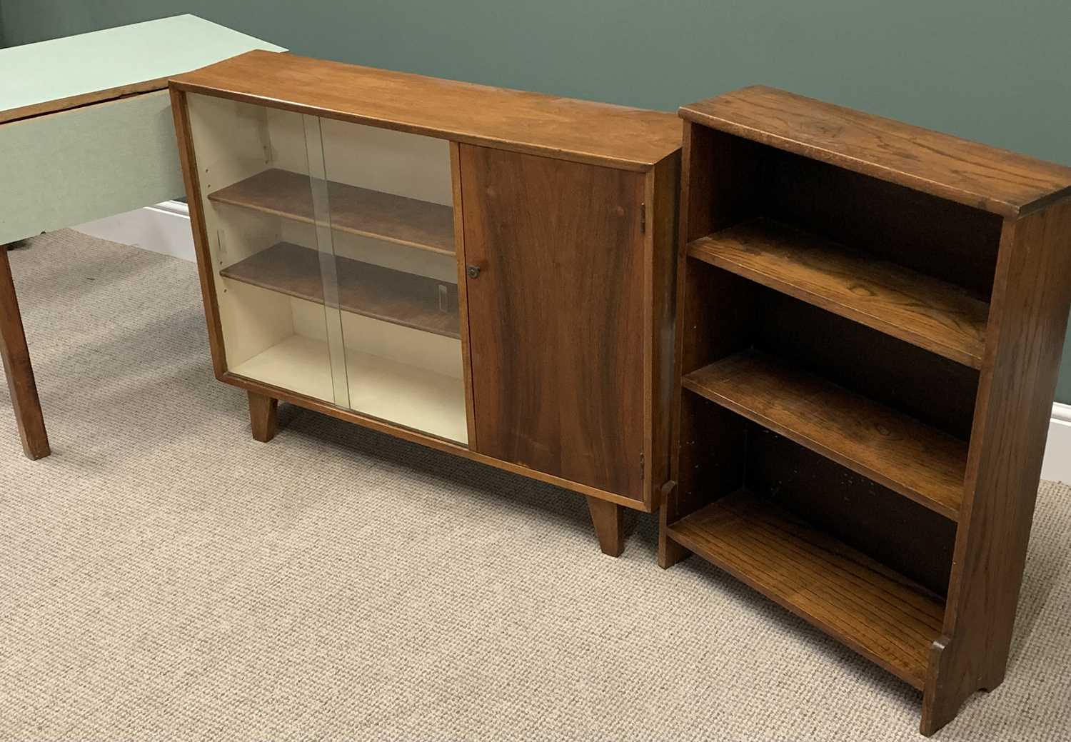 FURNITURE ASSORTMENT (3) to include a modern pine bookcase cupboard with two glazed doors and - Image 2 of 2