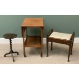 FURNITURE ASSORTMENT (3) - a piano stool, a tea trolley and a wine table