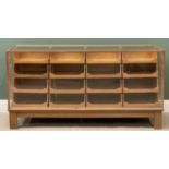 VINTAGE HABERDASHERY COUNTER, an excellent example with glazed front, top and end having a bank of
