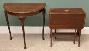 MAHOGANY SUTHERLAND TEA TABLE, a fine example with inlay and crossbanding detail, 67cms H, 61cms