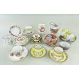 LARGE GROUP OF 19TH CENTURY TABLEWARE mainly cups and saucers, including Pinxton cup and saucer,