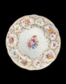 A NANTGARW PORCELAIN PLATE circa 1817-1820, London decorated, to the border four wicker baskets