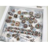 COLLECTION VENETIAN MICRO MOSAIC JEWELLERY, including two bracelets, necklace, pendant, two pairs