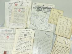 INTERESTING LETTERS & RECEIPTS RELATING TO WELSH PORCELAIN including letter from Admiral A Heneage-